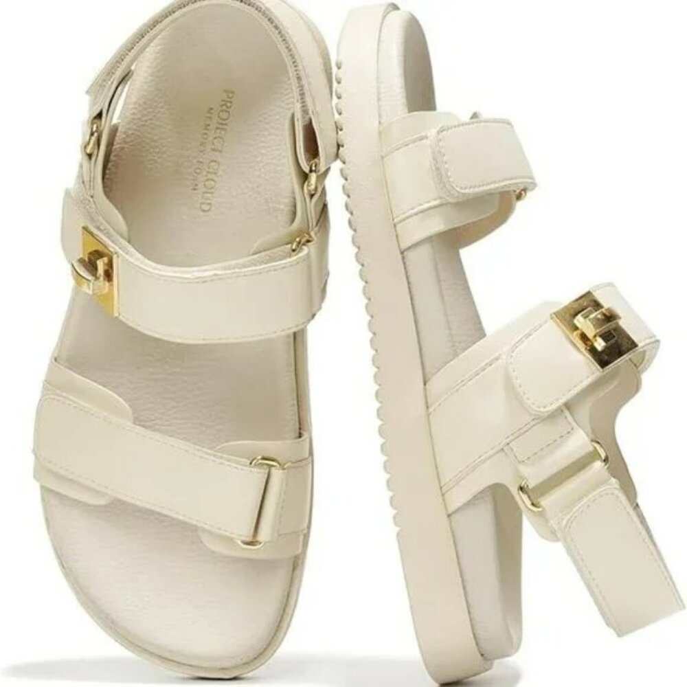 Project Cloud Genuine Leather Platform Sandals